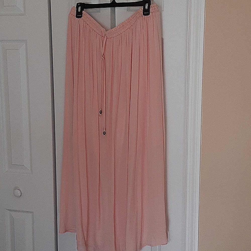 Style & Co XL maxi skirt, light peach, lined-COMFY stretchy waist